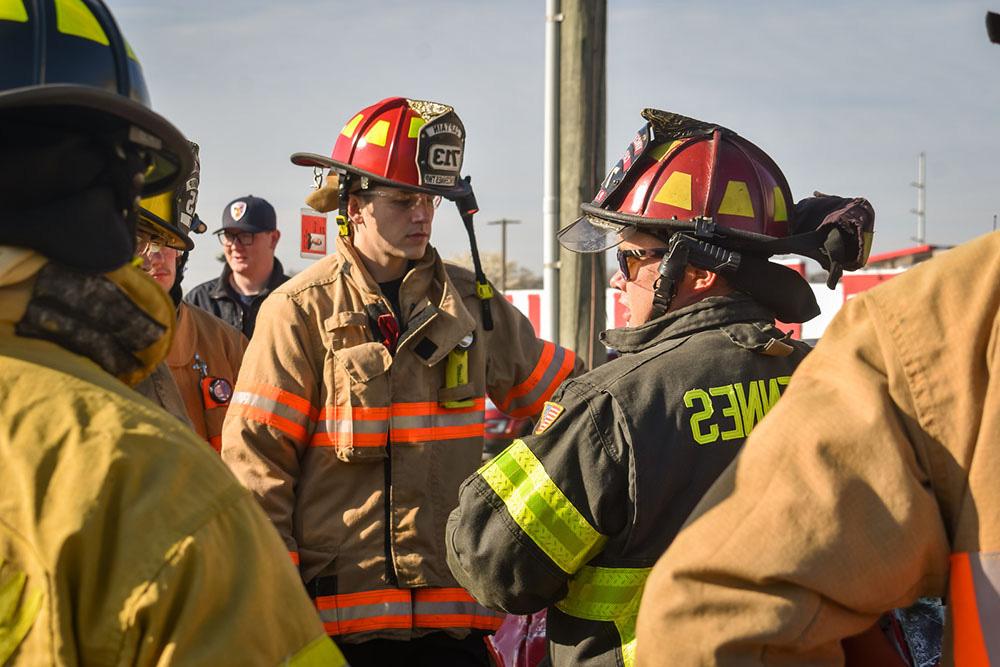 Fire Science students learning to fight fires.